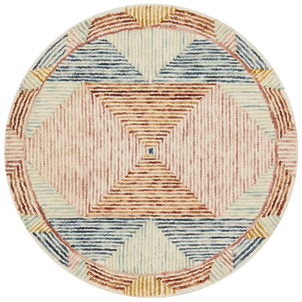 Loloi - Spectrum Ivory / Multi 3-0in x 3-0in Round Accent Rug - SPECSPE-01IVML300R veiw 1