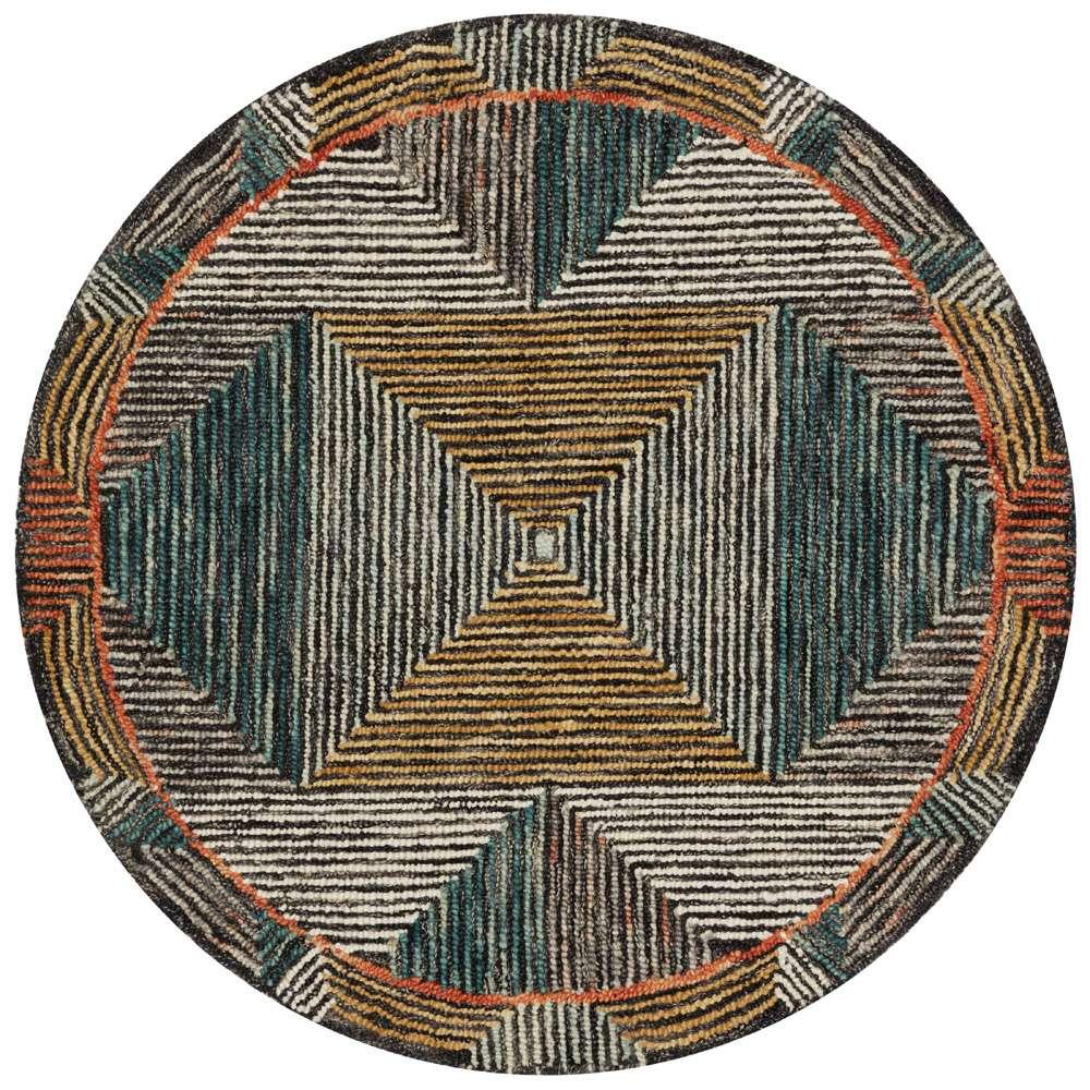 Loloi - Spectrum Lagoon / Spice 3-0in x 3-0in Round Accent Rug - SPECSPE-01LJSQ300R veiw 1