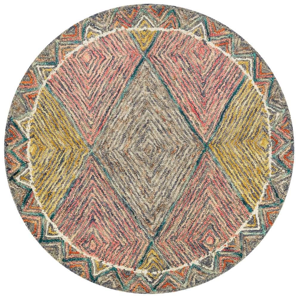 Loloi - Spectrum Turquoise / Fiesta 3-0in x 3-0in Round Accent Rug - SPECSPE-02TQFD300R veiw 1