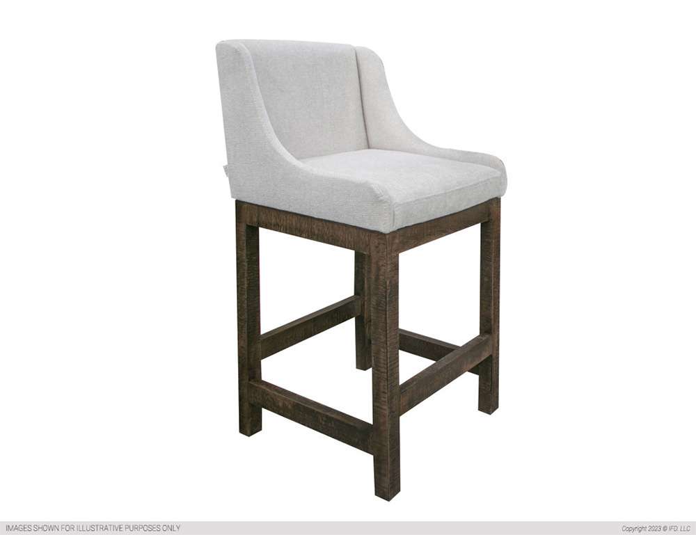 IFD - Gray - Wooden Frame & Base, 30in Upholstered Barstool - IUP700-BST30-212 veiw 1