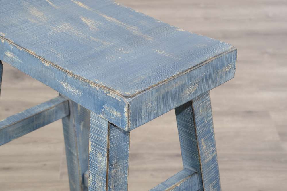 Sunny Designs - Marina - Ocean Blue Bar Saddle Seat Stool, Wood Seat (Set of 2) - 1768OB-30 veiw 6