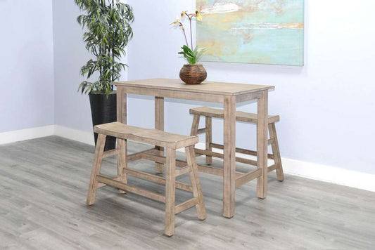 Sunny Designs - Marina - Beach Pebble Counter Bench, Wood Seat - 1671BP-24 veiw 2