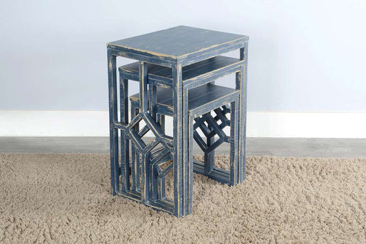 Sunny Designs - Marina - Ocean Blue Nesting Table - 2087OB veiw 2