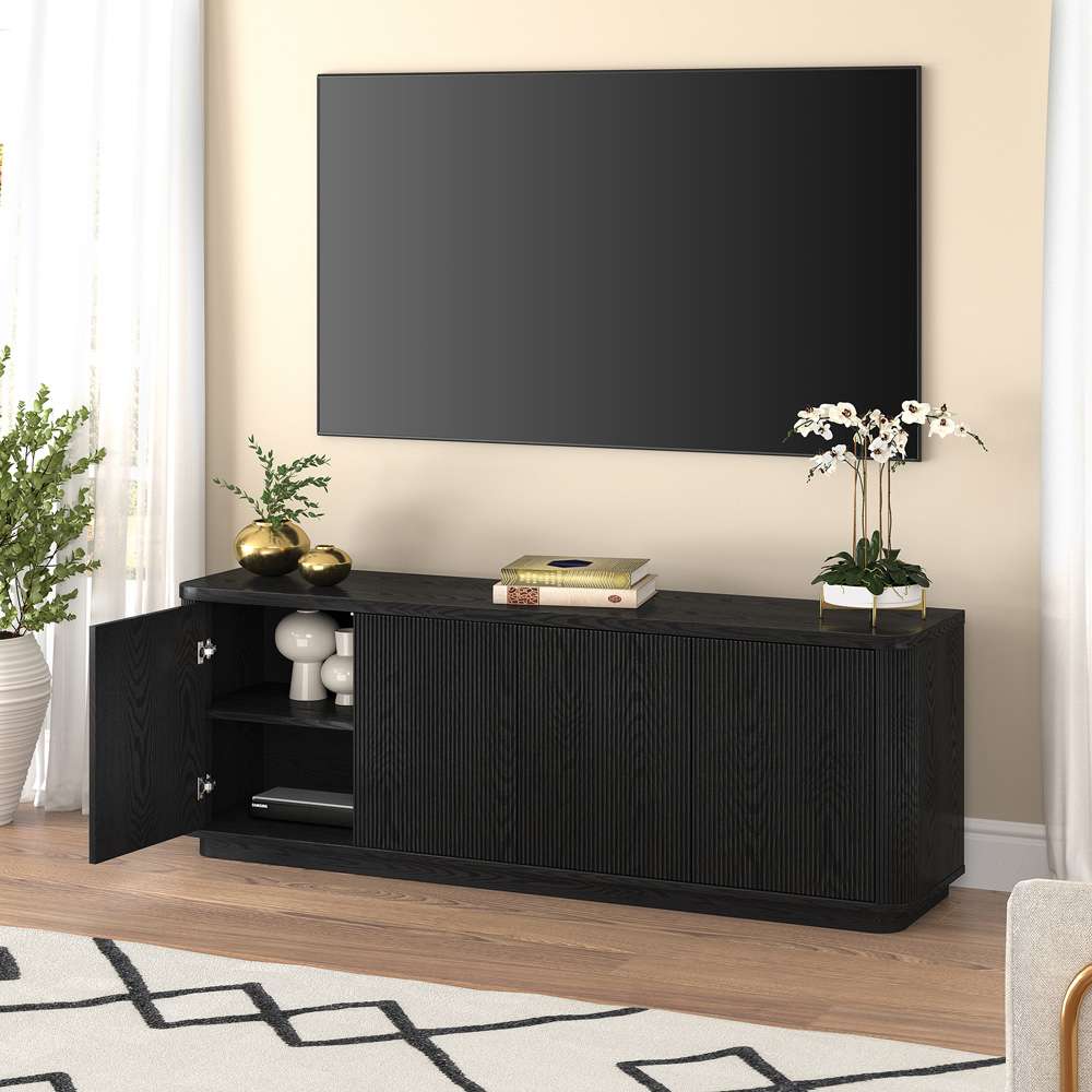 Hudson & Canal - Easton Rectangular TV Stand for TVs up to 75in in Black Grain - TV2141 veiw 8