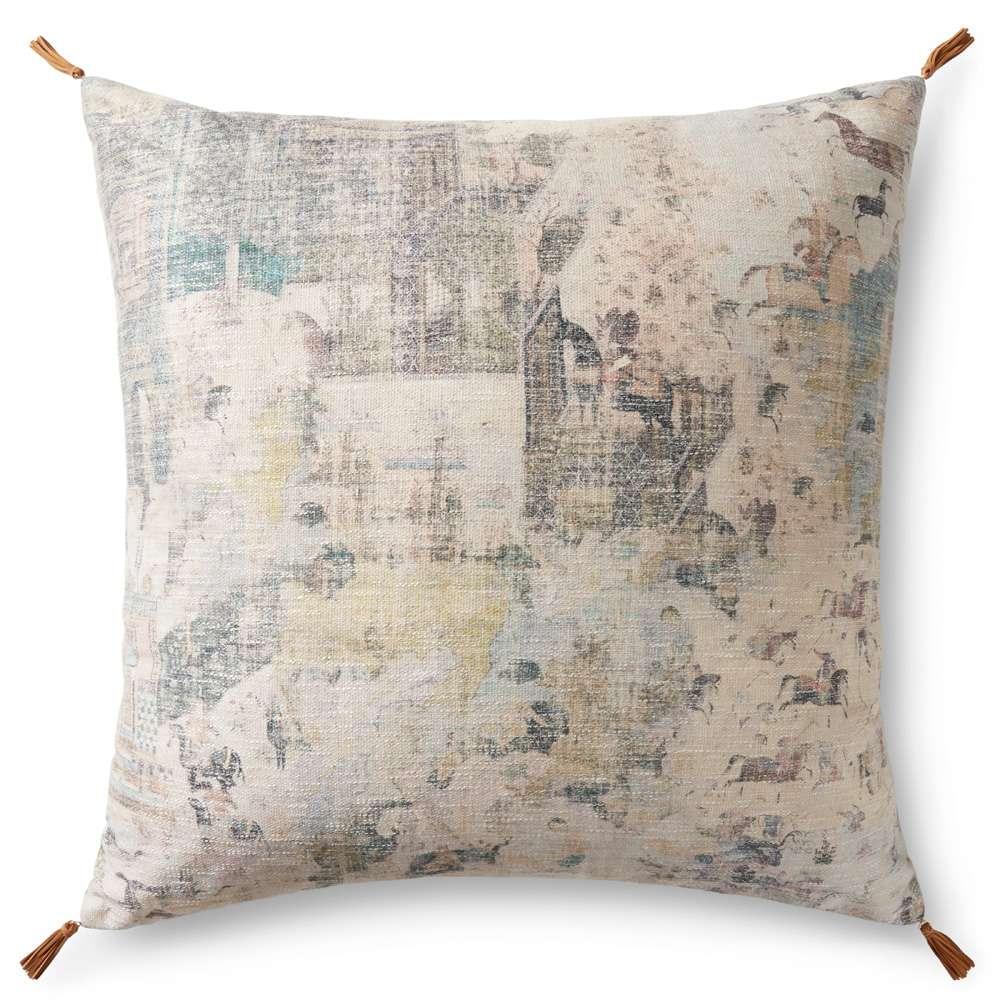 Loloi - LFP0017 Beige / Multi 36inW x 36inD x 6inH Pillow - PFL1LFP0017BEMLFL36 veiw 1