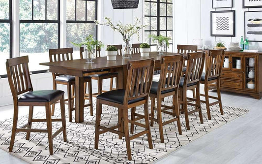 A-America - Mariposa 64in - 100in Gathering Height Leg Table with (2) 18in Butterfly Leaves, Rustic Whiskey Finish - MRPRW6701 veiw 2