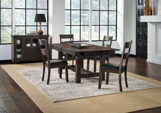 A-America - Mariposa 78in - 132in Trestle Table with (3) 18in Butterfly Leaves, Warm Grey Finish - MRPWG6081 veiw 2