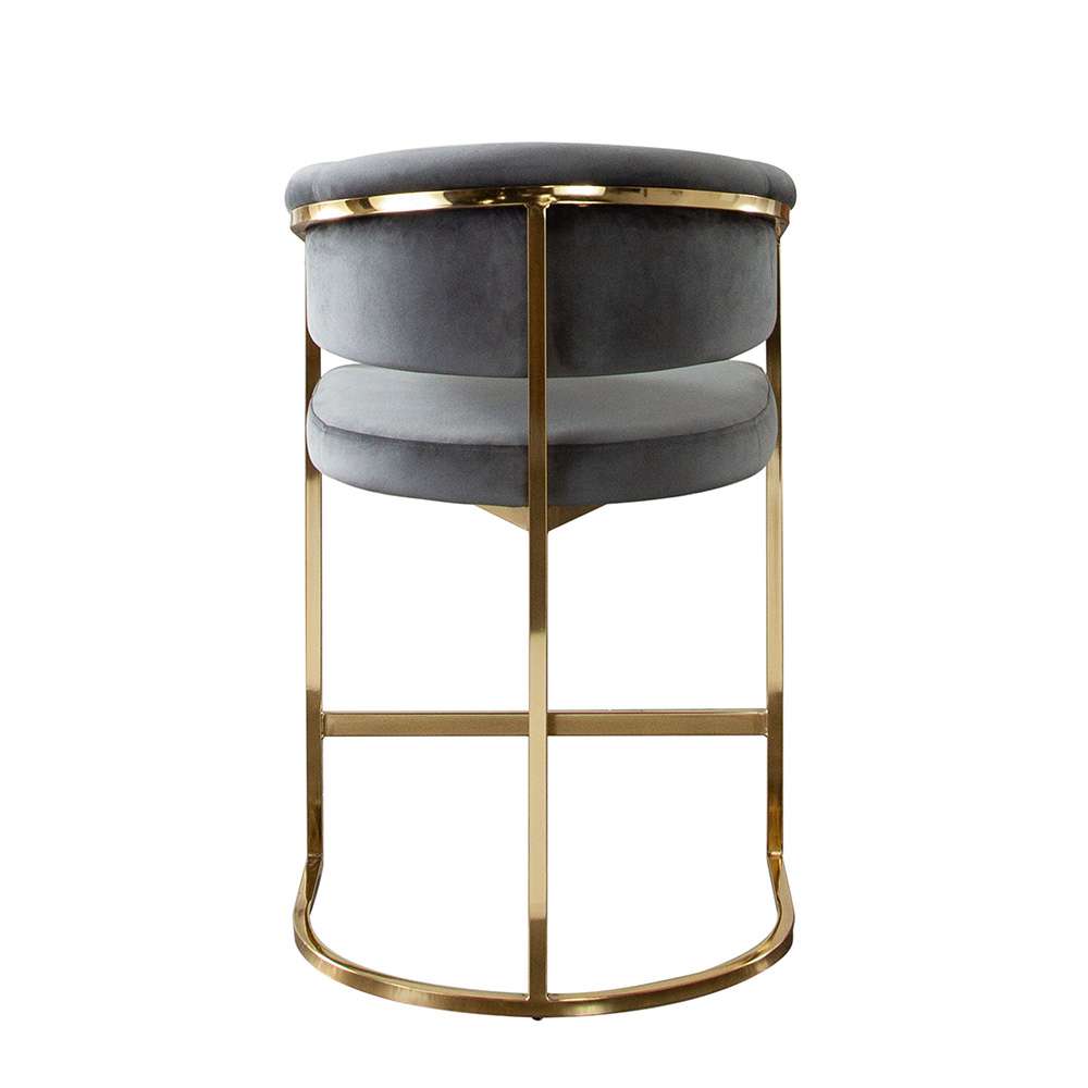 Diamond Sofa - Solstice Counter Height Chair in Grey Velvet w/ Polished Gold Metal Frame - SOLSTICESTGR1PK veiw 9