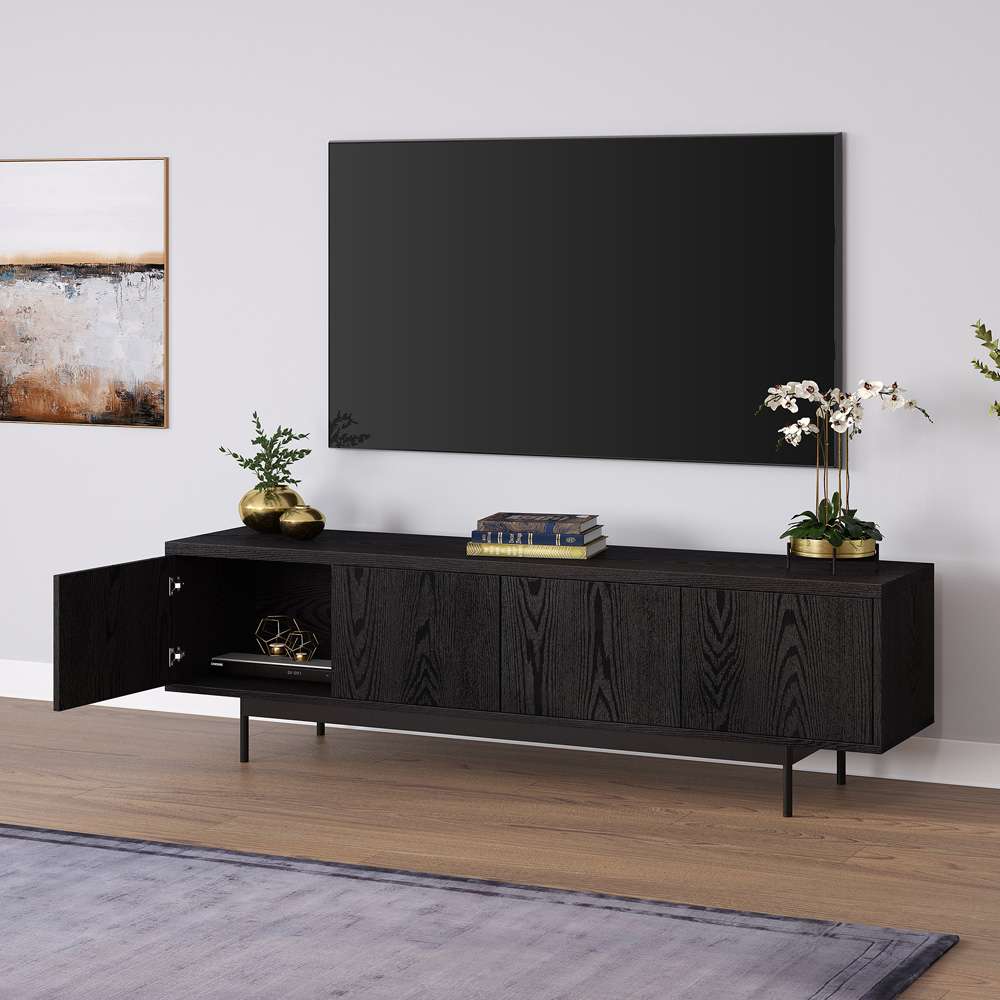 Hudson & Canal - Abington Rectangular TV Stand for TVs up to 75in in Black Grain - TV2035 veiw 7