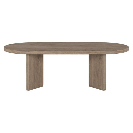 Hudson & Canal - Alma 48in Wide Oval Coffee Table in Antiqued Gray Oak - CT2089 veiw 2