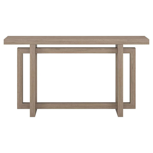Hudson & Canal - Breslow 55in Wide Rectangular Console Table in Antiqued Gray Oak - AT2066 veiw 2