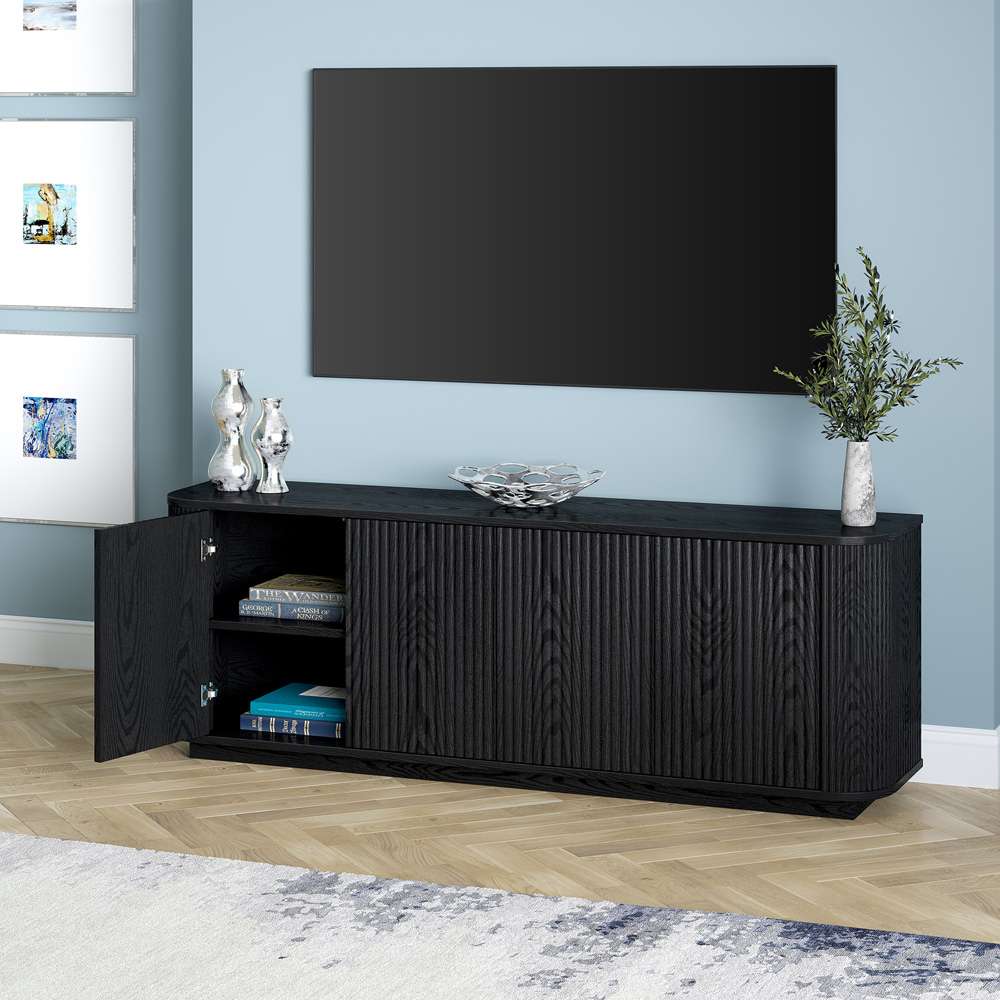 Hudson & Canal - Canton Rectangular TV Stand for TVs up to 75in in Black Grain - TV2159 veiw 7