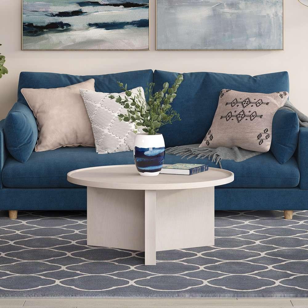 Hudson & Canal - Gunnar 32in Wide Round Coffee Table in Alder White - CT2120 veiw 7