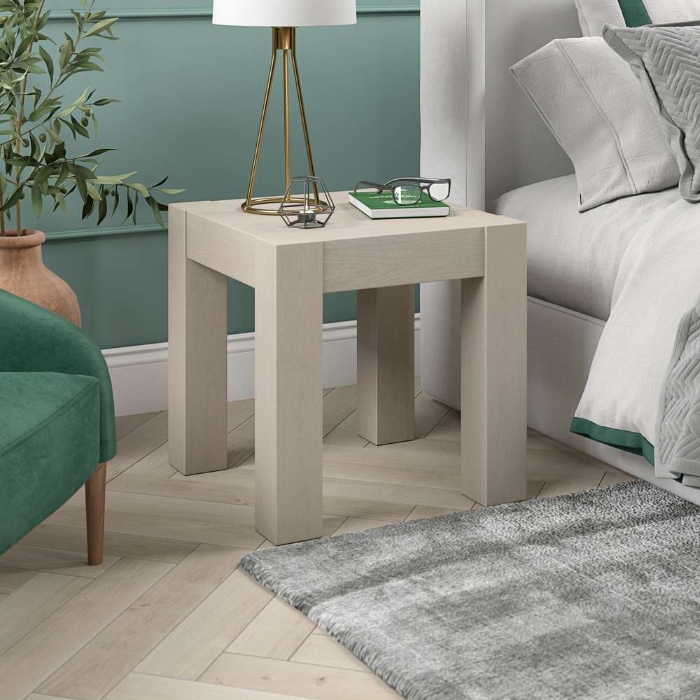 Hudson & Canal - Langston 22in Wide Square Side Table in Alder White - ST2033 veiw 7