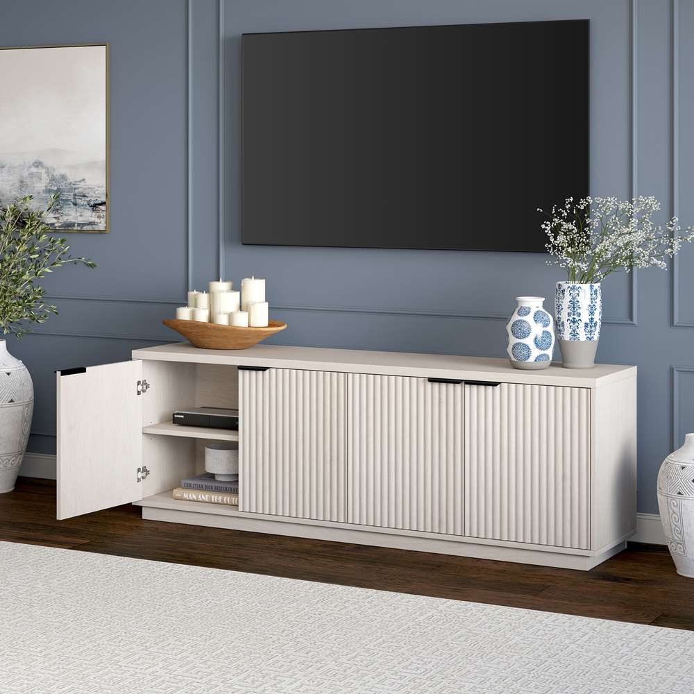Hudson & Canal - Mansfield Rectangular TV Stand for TVs up to 78in in Alder White - TV2163 veiw 7