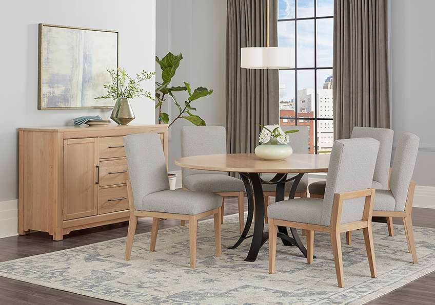 Vaughan Bassett - Crafted Cherry - Artisan and Post Uph Side Chair in Oatmeal Fabric (Set of 2) - 154-030B veiw 7