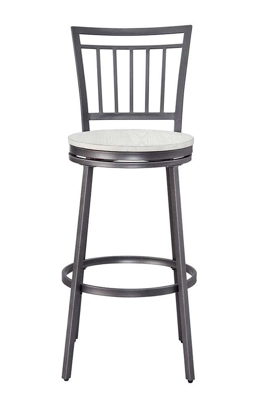 American Woodcrafters - Stockton 25in Metal Swivel Stool - Slate Grey - White Oak Seat - B1-131-25W veiw 2