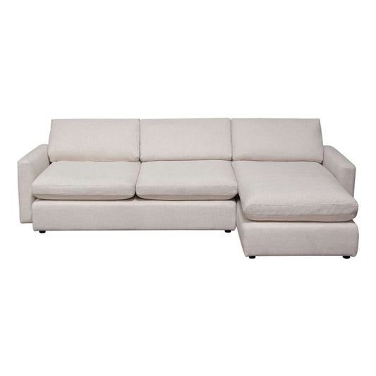 Diamond Sofa - Arcadia 2PC Reversible Chaise Sectional w/ Feather Down Seating in Cream Fabric - ARCADIACM2PC veiw 2
