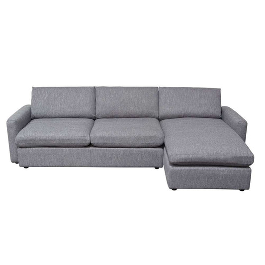 Diamond Sofa - Arcadia 2PC Reversible Chaise Sectional w/ Feather Down Seating in Grey Fabric - ARCADIAGR2PC veiw 2