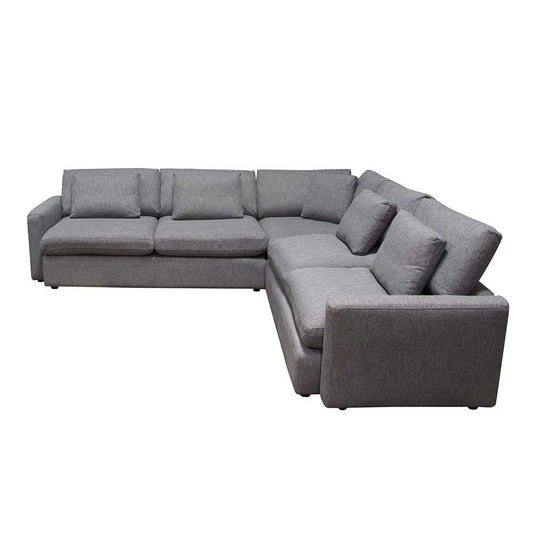 Diamond Sofa - Arcadia 3PC Corner Sectional w/ Feather Down Seating in Grey Fabric - ARCADIAGR3PC veiw 2