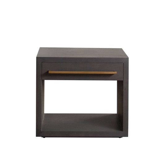 Diamond Sofa - Encore Solid Mango Wood 1-Drawer End Table in Grey Oak Finish w/ Gold Metal Handle - ENCOREETGO veiw 2