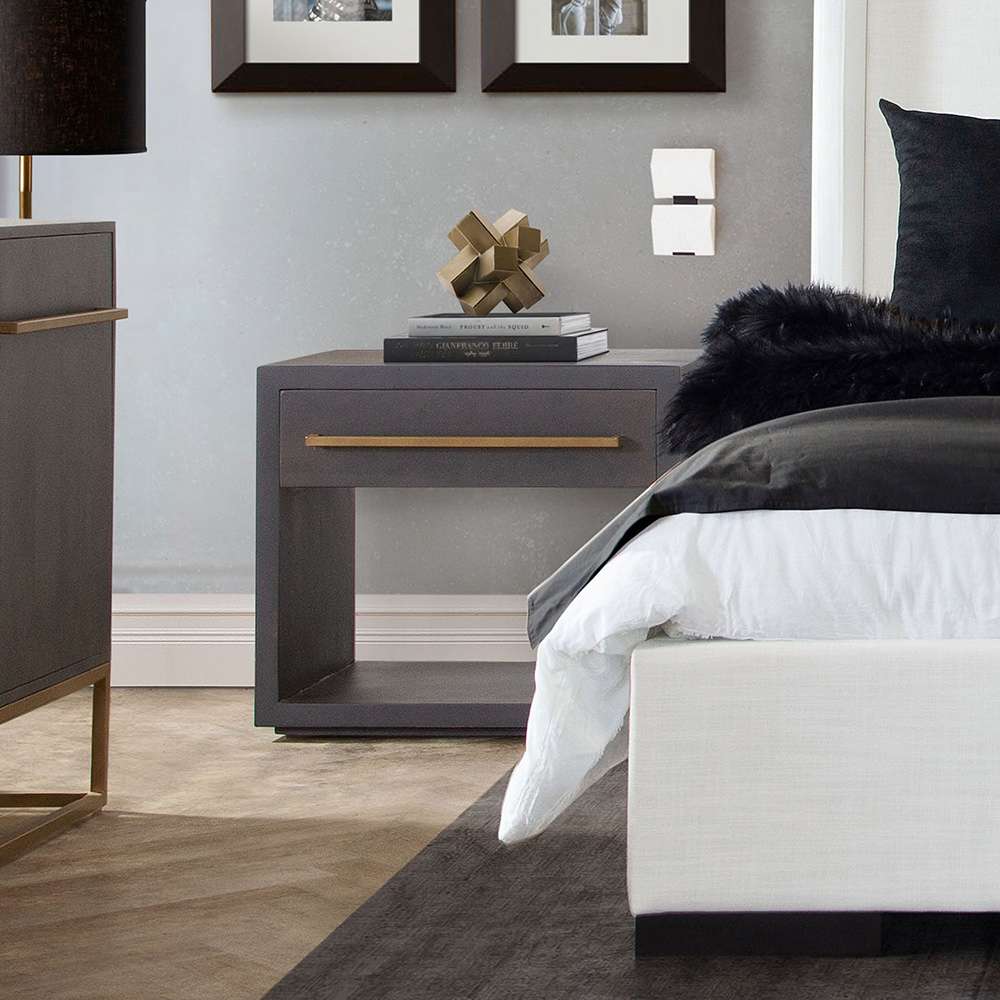 Diamond Sofa - Encore Solid Mango Wood 1-Drawer End Table in Grey Oak Finish w/ Gold Metal Handle - ENCOREETGO veiw 10
