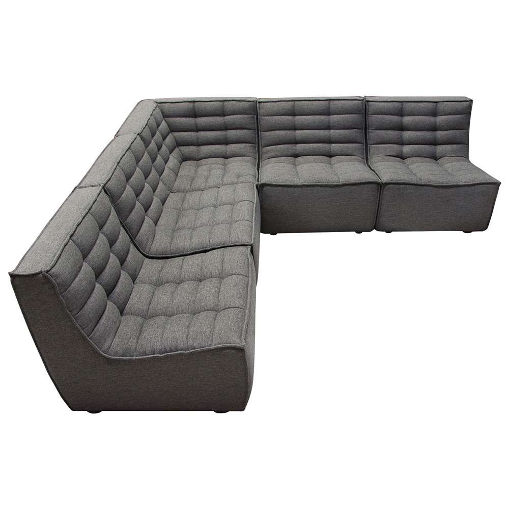 Diamond Sofa - Marshall 5PC Corner Modular Sectional w/ Scooped Seat in Grey Fabric - MARSHALL5PCGR veiw 13