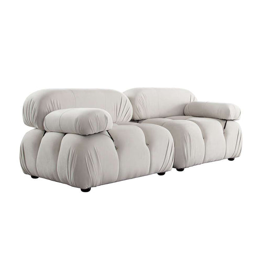 Diamond Sofa - Paloma 2PC Modular 74 Inch Sofa in Light Cream Velvet - PALOMA1LC1RCCM veiw 2