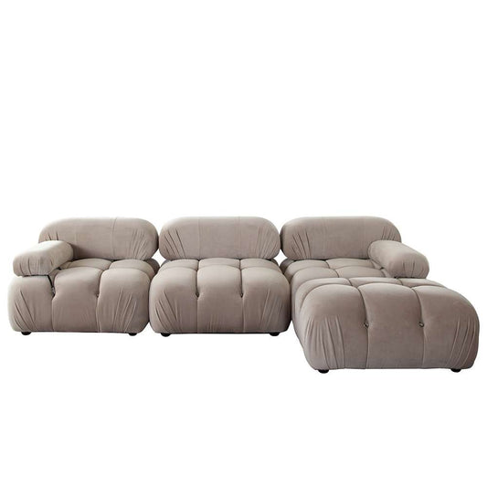 Diamond Sofa - Paloma 4PC Modular 111 Inch Reversible Chaise Sectional in Mink Tan Velvet - PALOMA1LC1AC1RC1OTTN veiw 2
