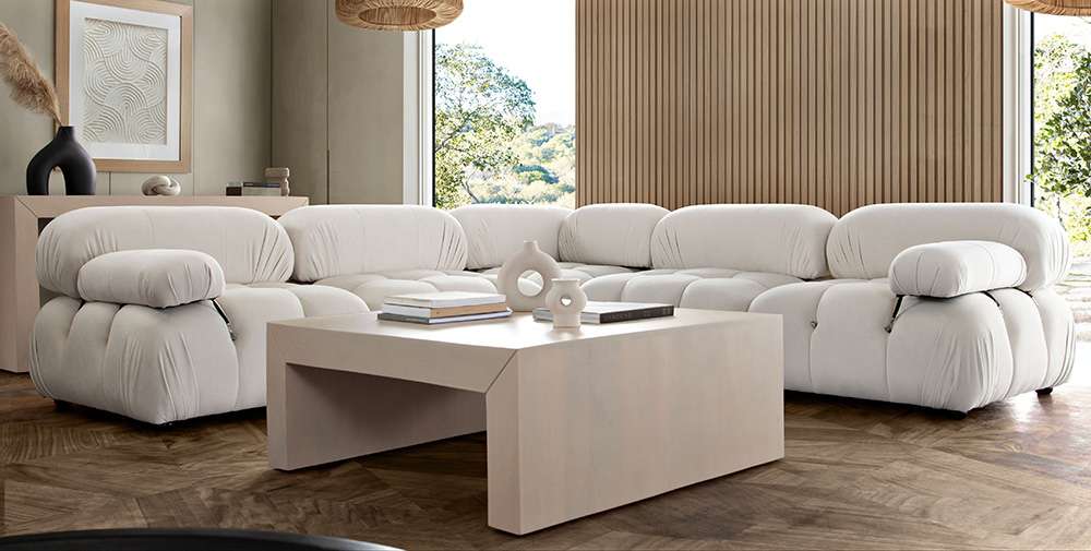 Diamond Sofa - Paloma 5PC Modular 111 Inch Corner Sectional in Light Cream Velvet - PALOMA1LC2AC1SC1RCCM veiw 10