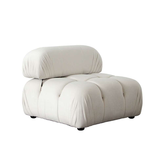 Diamond Sofa - Paloma Armless Chair in Light Cream Velvet - PALOMAACCM veiw 2