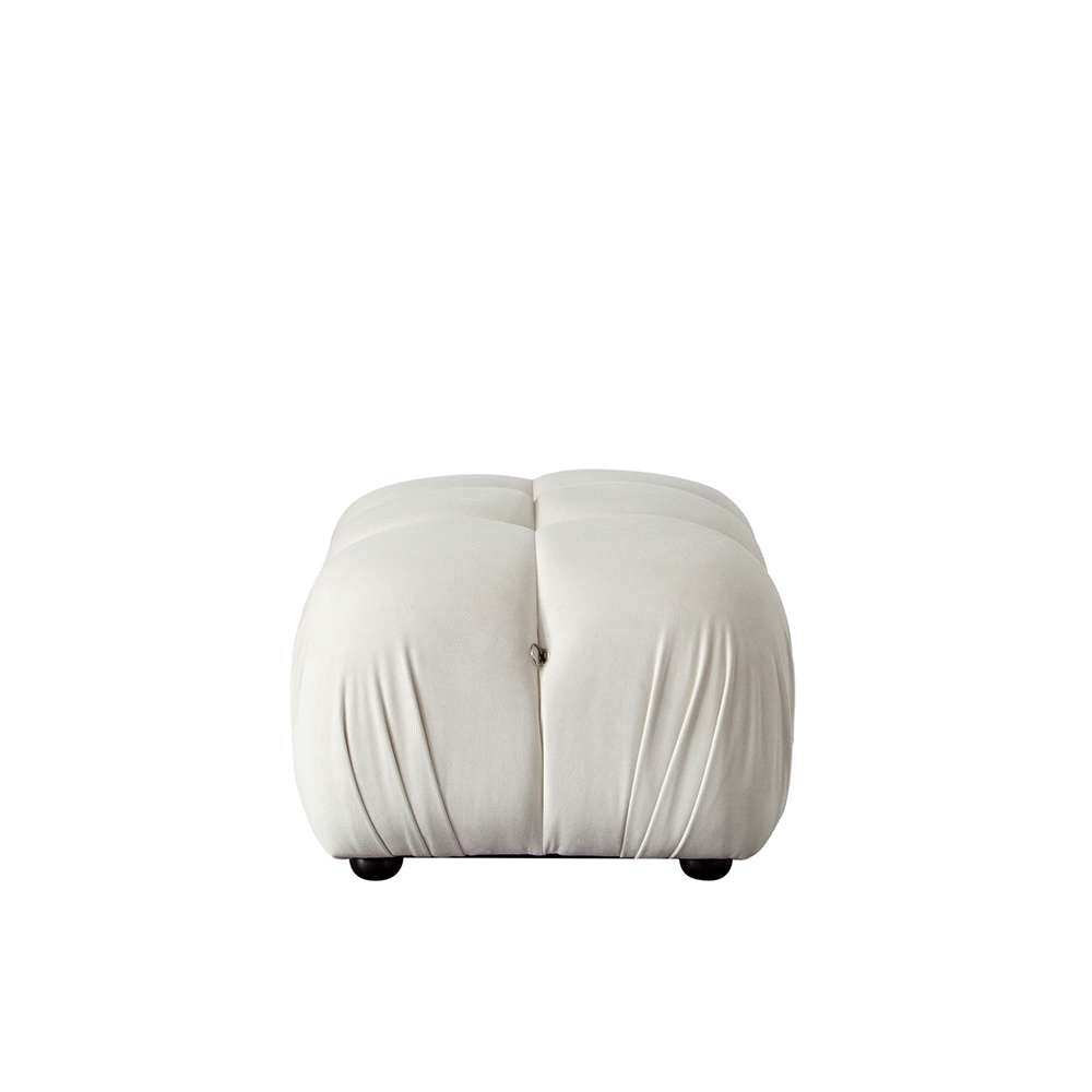 Diamond Sofa - Paloma Rectangle Ottoman in Light Cream Velvet - PALOMAOTCM veiw 7