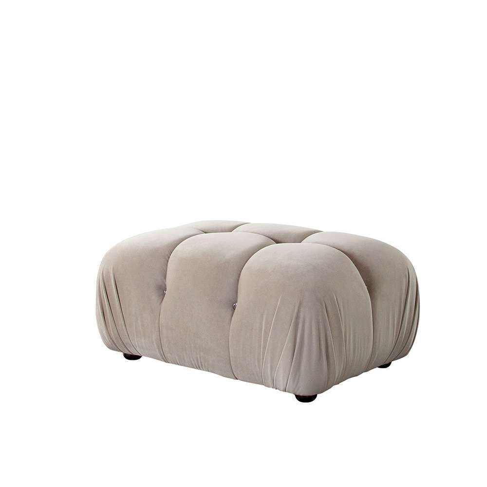 Diamond Sofa - Paloma Rectangle Ottoman in Mink Tan Velvet - PALOMAOTTN veiw 6