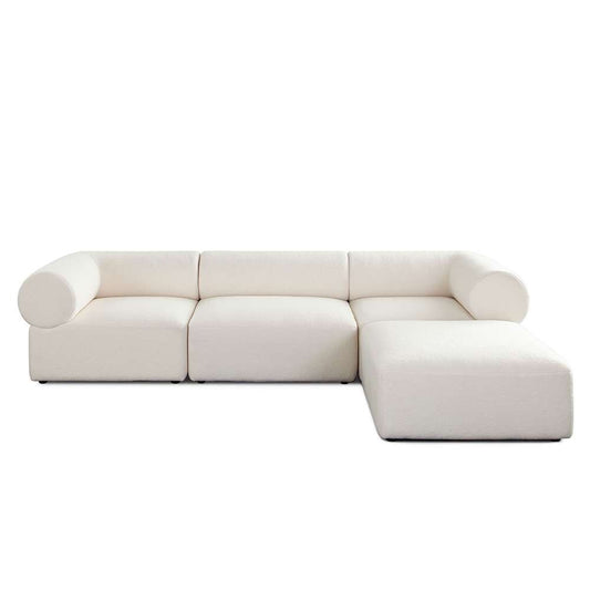 Diamond Sofa - Zia 4PC Modular Reversible Chaise Sectional in Ivory Sherpa Fabric - ZIA2SC1AC1OTIV veiw 2