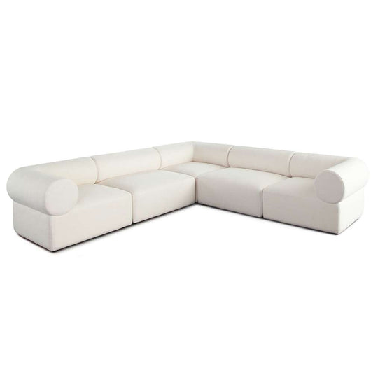 Diamond Sofa - Zia 5PC Corner Sectional in Ivory Sherpa Fabric - ZIA3SC2ACIV veiw 2