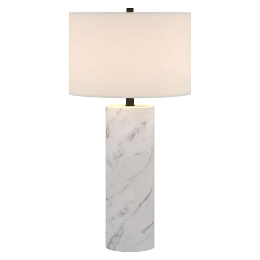 Hudson & Canal - Elise 30inin Tall Table Lamp with Fabric Shade in Marble/Black/White - TL2019 veiw 2