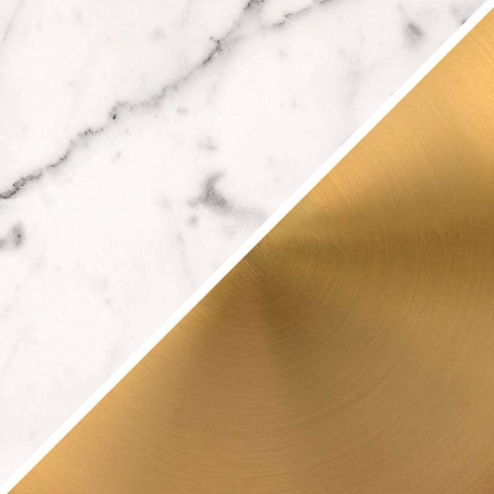 Hudson & Canal - Jacinta Floor Lamp with Marble Tray Table and Fabric Shade in Brass/White - FL2129 veiw 7