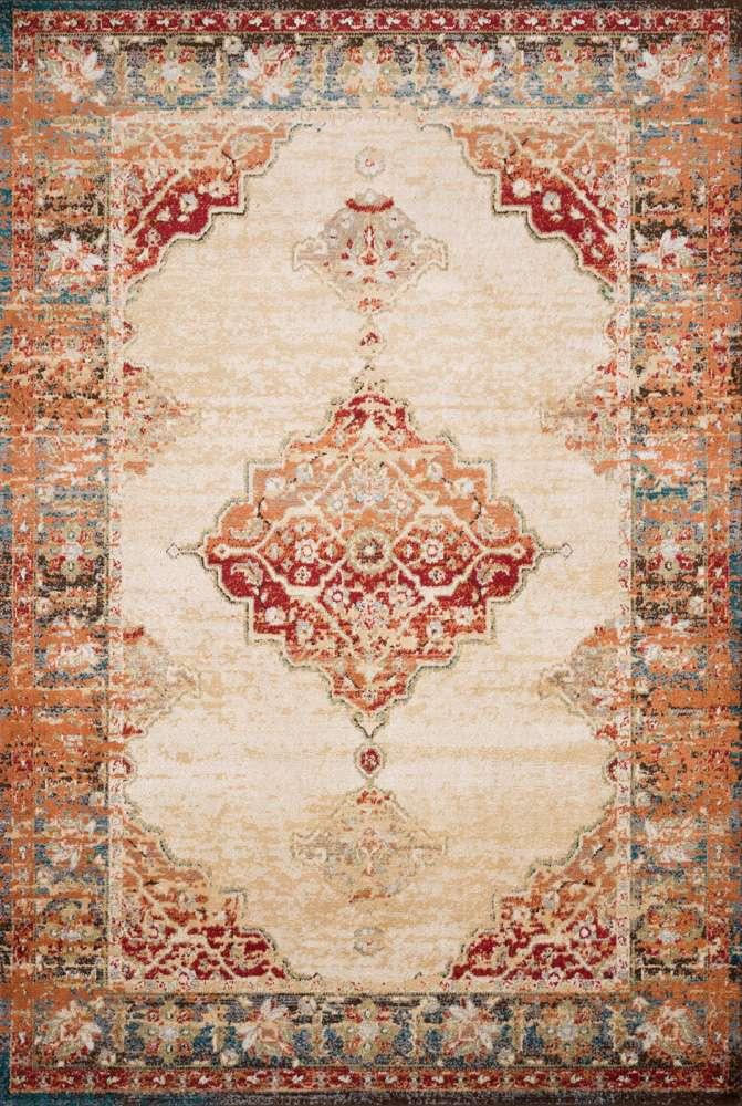 Loloi - Isadora Ant. Ivory / Sunset 18in x 18in Sample Rug - ISADISA-04AISS160S veiw 1