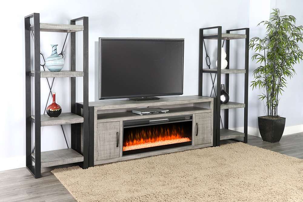 Sunny Designs - 126in Media Wall with Electric Fireplace - K3652AG-C veiw 1