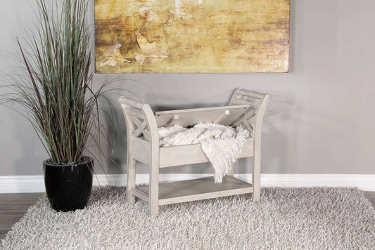 Sunny Designs - Accent Bench with Storage, Wood Seat - 2075MW veiw 2