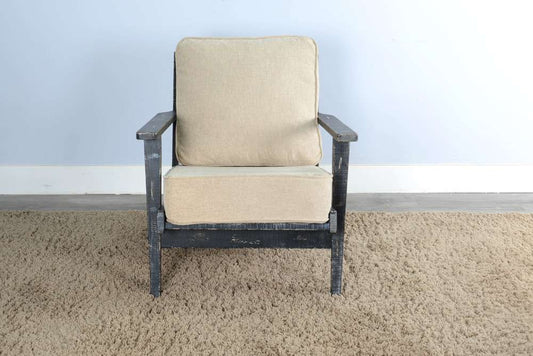 Sunny Designs - Marina - Marina Mid-Century Mahogany Accent Chair with Cushion - Black Sand - 4610BS veiw 2