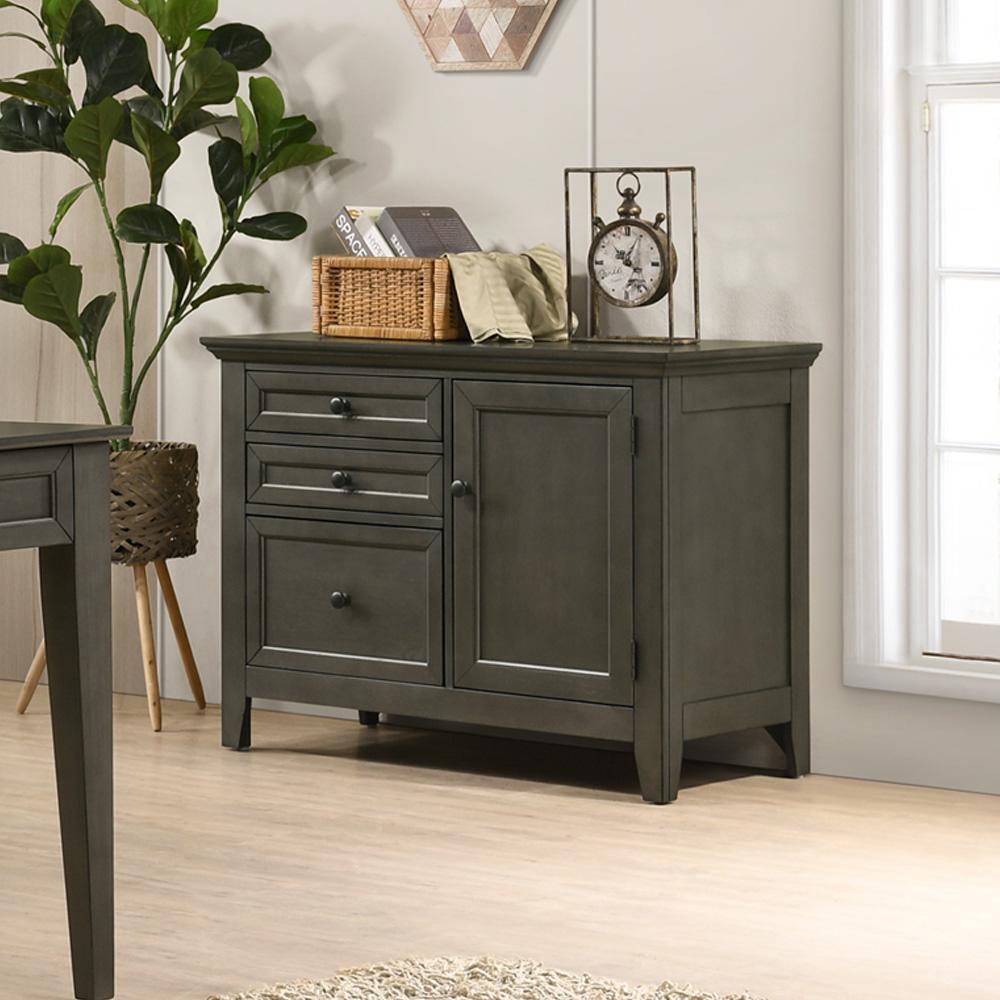 Intercon Furniture - San Mateo 41 Credenza in Gray - SM-HO-4130D-GRY-C veiw 2