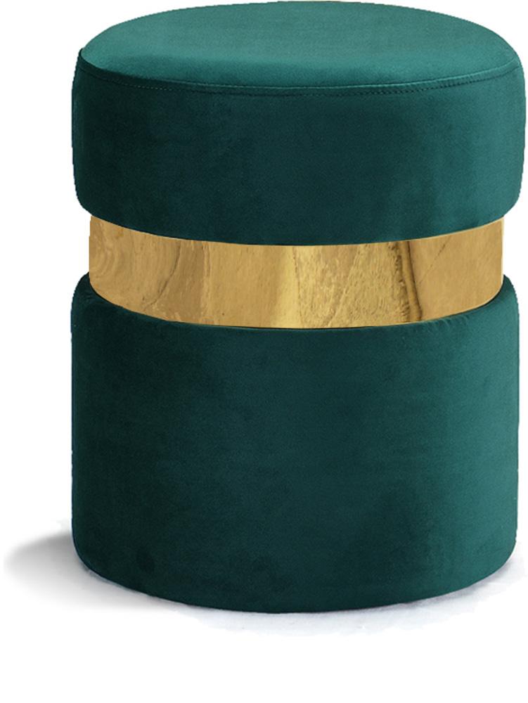 Meridian Furniture - Hailey Green Velvet Ottoman/Stool - 132Green veiw 1