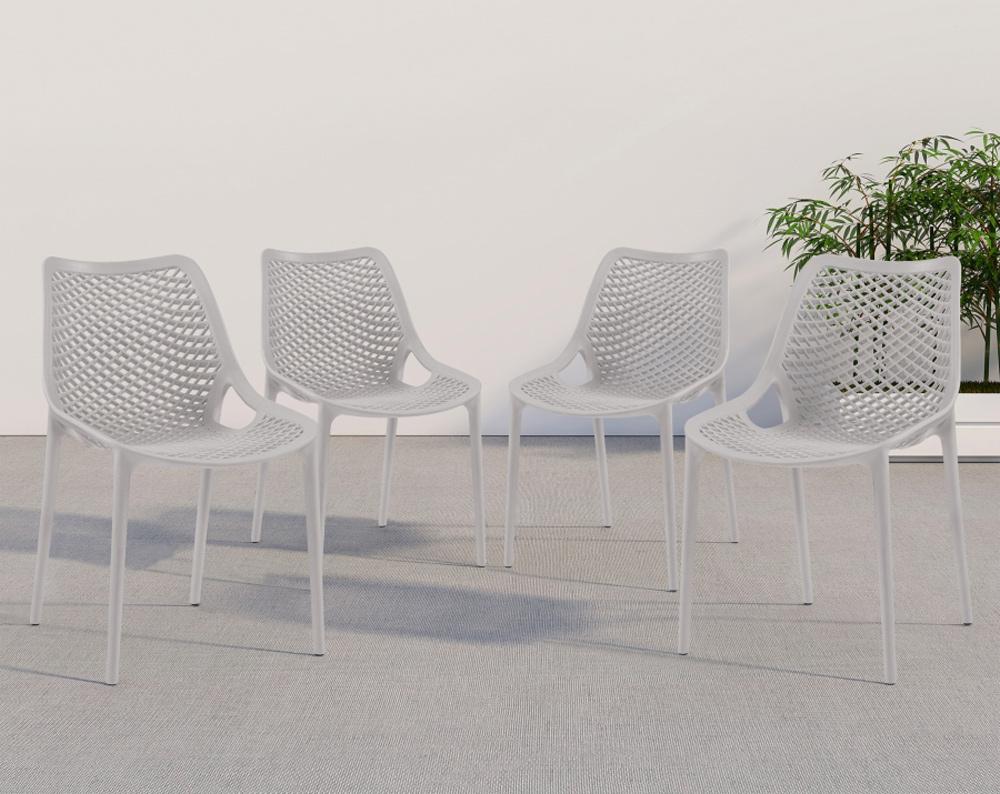 Meridian Furniture - Mykonos Grey Outdoor Patio Dining Chair (Set of 4) - 328Grey veiw 6