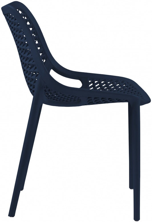 Meridian Furniture - Mykonos Navy Outdoor Patio Dining Chair (Set of 4) - 328Navy veiw 2