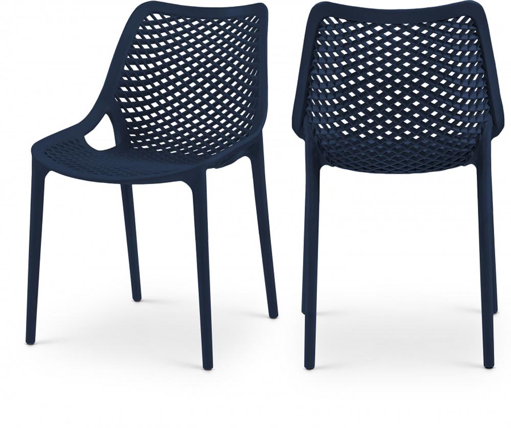 Meridian Furniture - Mykonos Navy Outdoor Patio Dining Chair (Set of 4) - 328Navy veiw 6