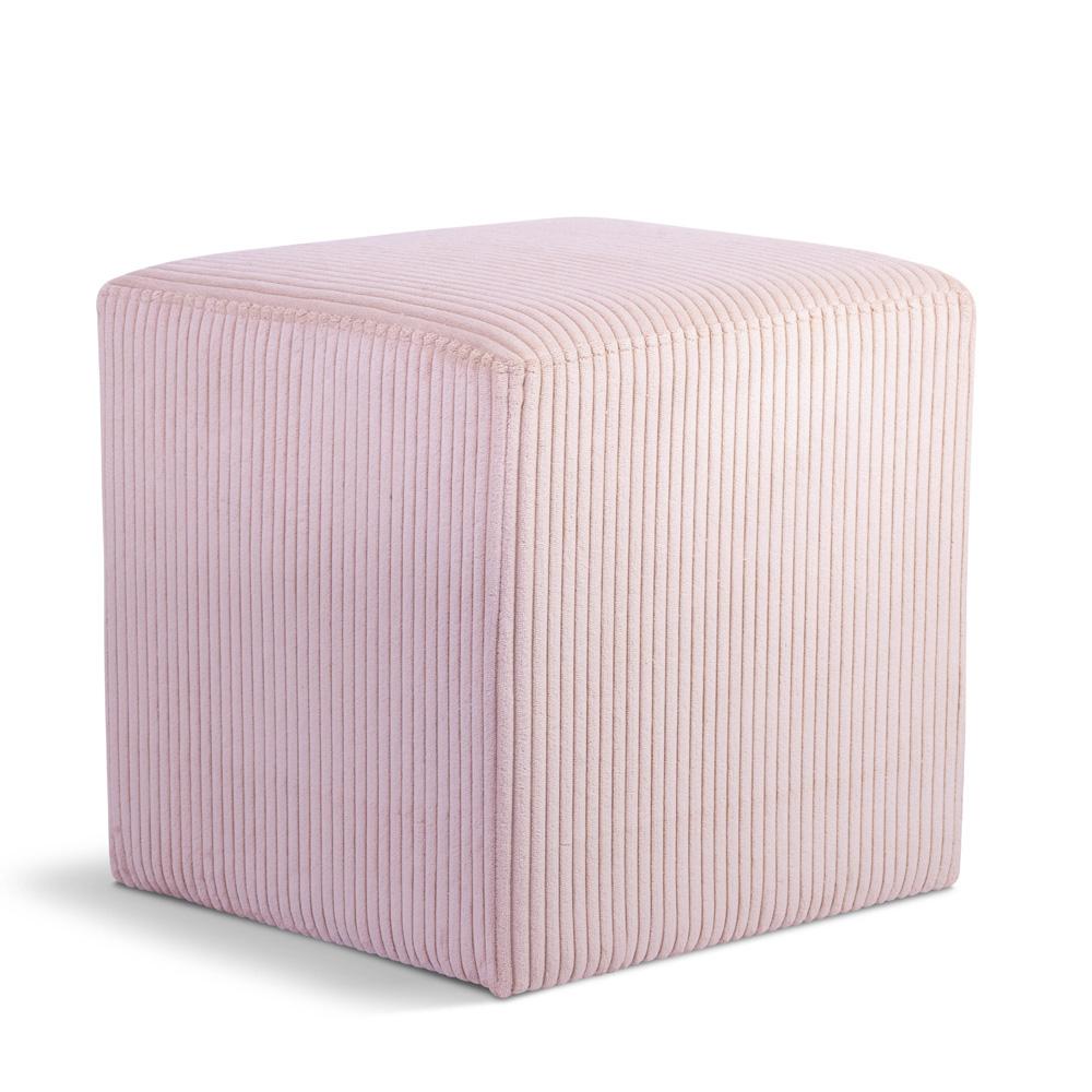 Meridian Furniture - Roy Pink Microsuede Fabric Ottoman/Stool - 446Pink veiw 1