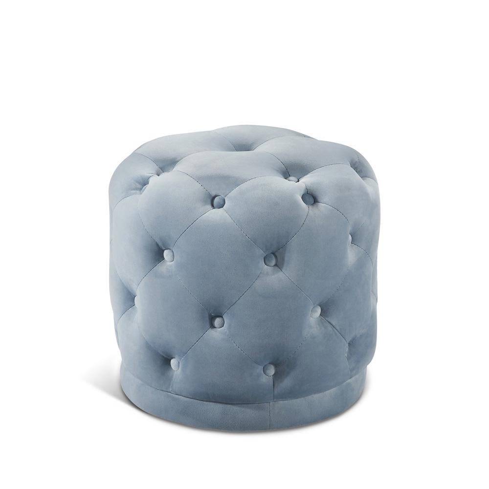 Meridian Furniture - Harper Sky Blue Velvet Ottoman/Stool - 136SkyBlu veiw 1