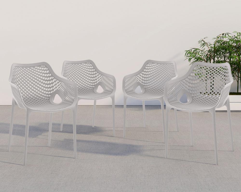 Meridian Furniture - Mykonos Grey Outdoor Patio Dining Chair (Set of 4) - 329Grey veiw 6
