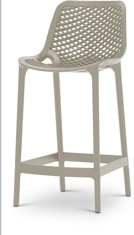 Meridian Furniture - Mykonos Taupe Outdoor Patio Stool (Set of 4) - 330Taupe veiw 1